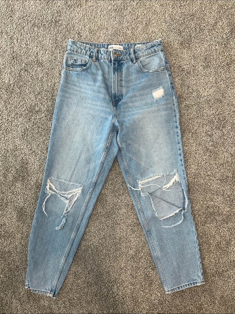 Zara Light Blue Distressed Jeans